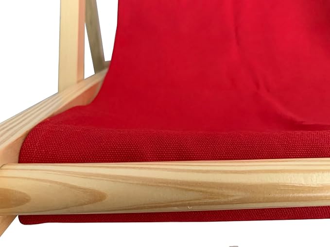 TBACW Patio Lounge Chair Replacement Canvas 47" L x 17" W - Beach Sling Chair Fabric, Indoor Outdoor Use - No Wooden Frame (Red)