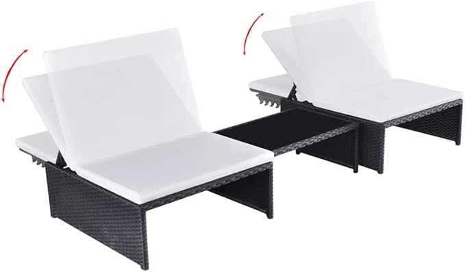 Sun Loungers 2 pcs Outdoor Chaise, Outdoor Lounge Chairs Set of 2, Chaise Lounge, Lounge Chairs for Outside - Photo 2