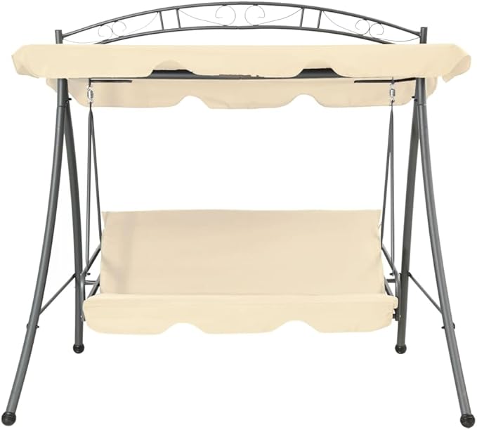 Outdoor Garden Swing Seat with Canopy, Convertible Bench Chair for Patio Porch Backyard - Photo 2