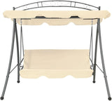 Outdoor Garden Swing Seat with Canopy, Convertible Bench Chair for Patio Porch Backyard - Photo 2