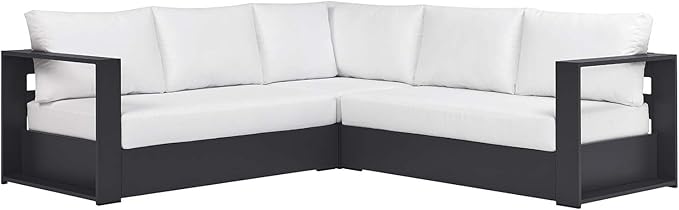 Modway Tahoe Aluminum 3-Piece Outdoor Patio Furniture Gray White - Photo 4
