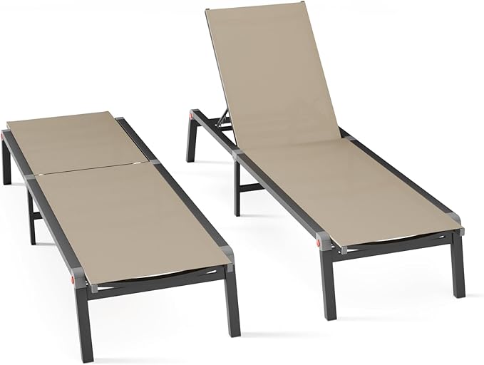 Aluminum Chaise Foldable Patio Lounge Chair Outdoor - Photo 1