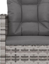 Patio Bench with Cushions Gray 41.3" Poly Rattan Deck Bench Outdoor Bench Garden Bench Porch Bench for patios, Gardens - Photo 8