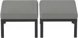 HOMREST Metal Outdoor Ottoman, 2-Piece Aluminum Footstool w/Removable Cushion - Photo 1
