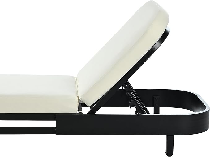Merax Outdoor Lounge Chair Set of 2, Modern Aluminum Chaise Loungers with Premium Olefin Cushions - Photo 10