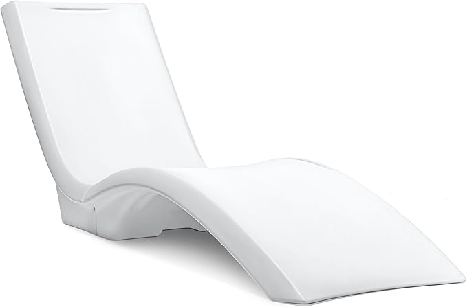 Step2 Vero Pool Lounger 2 Pack, Outdoor/Indoor Waterproof Patio Furniture, Pool Lounge Chairs, Use in Pools Up to 12 Inches of Water or Poolside Ledge, Made of Durable Plastic, Weighted, White