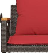 Brown and Red Patio Swing Bench with Cushions, Modern Outdoor Furniture for Garden or Balcony, Comfortable Seating - Photo 9