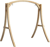 VINGLI 5FT Porch Swing Frame, 1000LBS Heavy Duty A-Frame Wooden Porch Swing Stand with Curved Arc Top - Photo 1