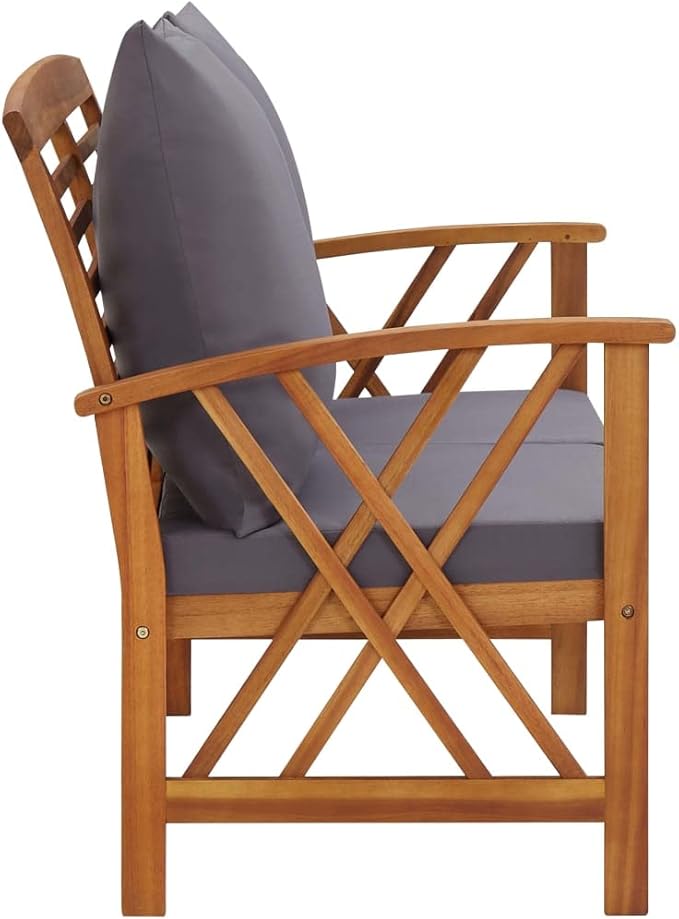 Patio Bench with Cushions, Outdoor Bench, Garden Bench, Balcony Bench, Outdoor Furniture, Picnic Table Bench - Photo 3