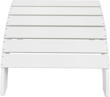 WestinTrends Tuscany Adirondack Ottoman, Real Wood Like Outdoor Ottoman for Patio, All Weather Poly Lumber Folding Ottoman Footrest for Adirondack Chair, White