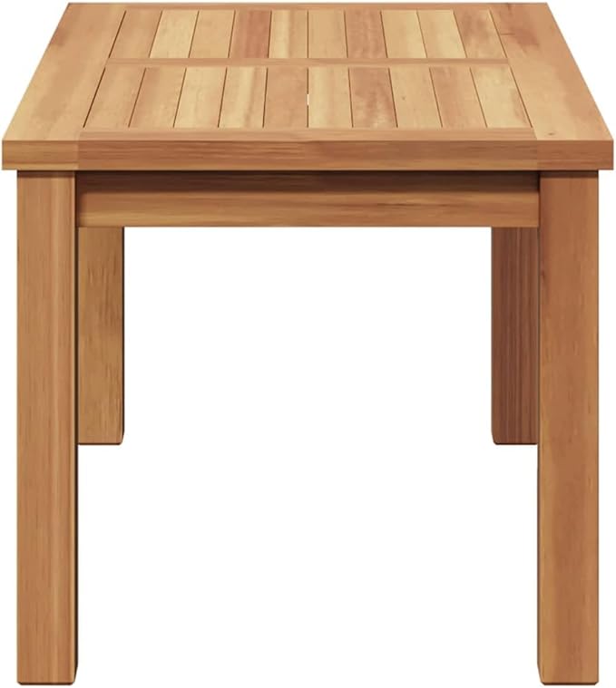 Solid Teak Outdoor Coffee Table 27.56 x 15.75 x 14.17 in Brown Modern Minimalist Patio Side Table Cocktail Accent for - Photo 5