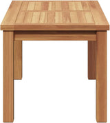 Solid Teak Outdoor Coffee Table 27.56 x 15.75 x 14.17 in Brown Modern Minimalist Patio Side Table Cocktail Accent for - Photo 5