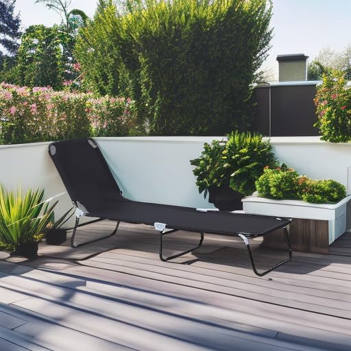 Outsunny Folding Chaise Lounge Pool Chairs, Outdoor Sun Tanning Chairs with 5-Level Reclining Back - Photo 6