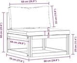 vidaXL 2 Piece Patio Sofa Set with Cushion - Outdoor Lounge Set - Solid Acacia Wood - Dark Gray Polyester Cushions - Photo 5