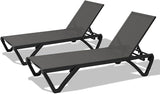 Domi Pool Lounge Chairs Set of 2, Aluminum Chaise Lounge Outdoor - Photo 8
