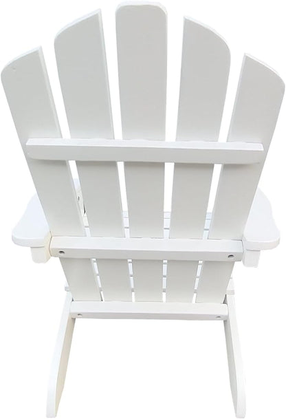 Wood Children Adirondack Chair,Ergonomic All-Weather Adirondack Chairs,Durable Patio Lounge Chair for Outdoor,Garden,Lawn,Indoor,White