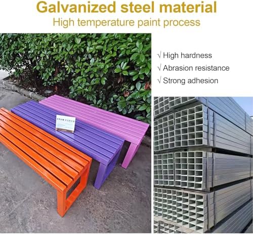 Outdoor Metal Patio Bench, 47.2in Garden Seating for Yard, Porch & Park - Durable Furniture for Backyard, Picnic & Front Porch Decor - Stylish & Comfortable