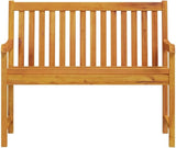 43.3" Acacia Wood Garden Bench, Natural Brown, Weather-Resistant, Holds 2 Adults 242 lbs Each for Patio Porch Balcony - Photo 4
