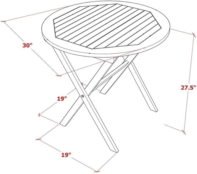 East West Furniture BMNTDNA Patio Furniture Outdoor Acacia Wood Round Coffee Table, 30x30 Inch, Natural Oil