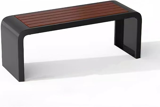 Front Porch Benches Outdoor, Metal Garden Bench, Metal Frame, Solid and Reliable, for Porch, Patio, Backyard(Black,120cm)