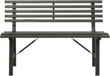 Garden Bench Deck Bench Patio Bench 43.3" Steel Black - Photo 4