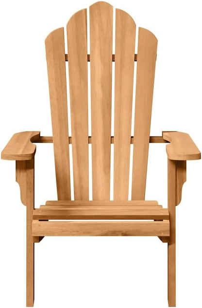 Brown Teak Wood Adirondack Chairs 2 pcs 77 x 78 x 95 cm for Garden Patio Outdoor Seating with Ergonomic Reclining Feature and Durable Solid Wood Construction