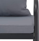Patio Furniture Set 2-Seater Garden Bench Dark Grey Frame Light Grey Cushions Aluminum Polyester Modern Style Comfy - Photo 5