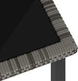 Outdoor Dining Table for Patio Garden, 55-inch Rectangular Poly Rattan Table with Tempered Glass Top - Photo 5