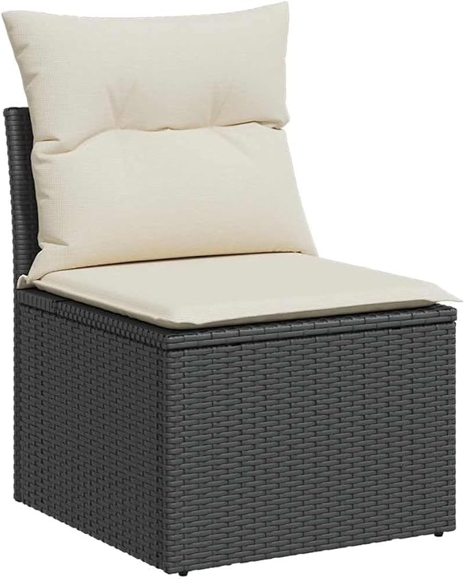 vidaXL Garden Chair Black, Cream White
