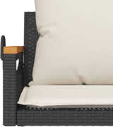 Garden Bench Deck Bench Swing Bench with Cushions Black 24.8"x24.4"x15.7" Poly Rattan - Photo 9