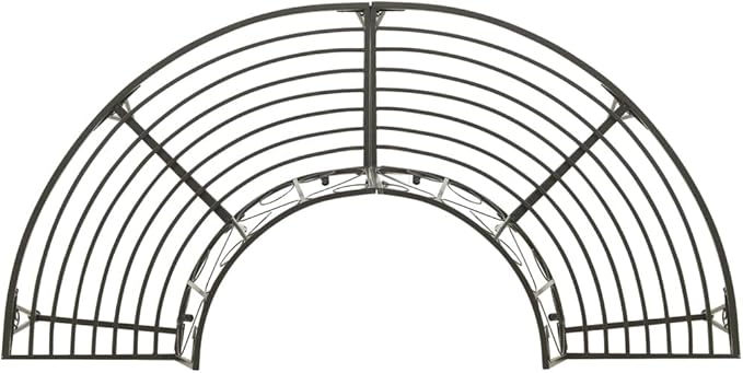 Silver Grey Steel Half-Round Tree Bench Outdoor Seating for Three Adults, Durable Waterproof Metal Garden Furniture with Spacious Curved Design for Patio and Park Relaxation