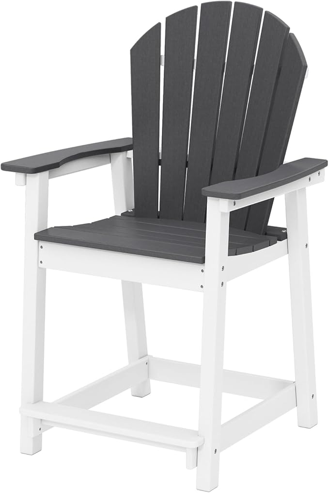 OTSUN Tall Modern Adirondack Chair, All Weather HDPE Bar Height Adirondack Stools Two-Color Widened Durable Design for Porch Patio Yard Lawn Fire Pit Bistro Basement Indoors & Outdoors