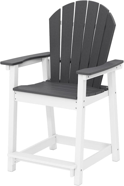 OTSUN Tall Modern Adirondack Chair, All Weather HDPE Bar Height Adirondack Stools Two-Color Widened Durable Design for Porch Patio Yard Lawn Fire Pit Bistro Basement Indoors & Outdoors