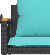 Garden Bench Deck Bench Swing Bench with Cushions Black 24.8"x24.4"x15.7" Poly Rattan - Photo 8
