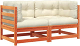 Outdoor Sectional Sofa Sets Brown Solid Pine Wood 27.6 x 27.6 x 26.4 in Rustic Patio Couch with Removable Cushions for - Photo 2