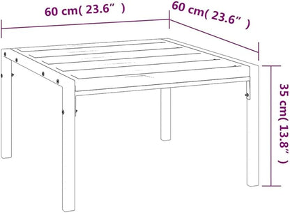 Modern Black Powder-Coated Steel Garden Coffee Table Small Durable Outdoor Furniture for Terrace Patio Balcony UV Resistant Easy Maintenance Compact Square Design