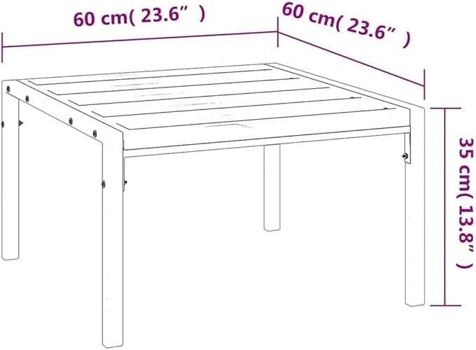 Garden Coffee Table Black Powder-Coated Steel Small Durable, Outdoor Sectional Sofa Units, 362726 - Photo 2