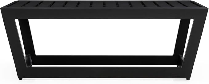Modern Outdoor Patio Nadie Stainless Steel Coffee Table - Black