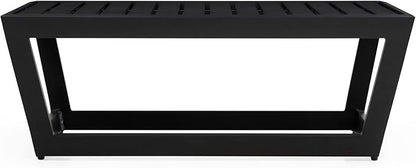 Modern Outdoor Patio Nadie Stainless Steel Coffee Table - Black