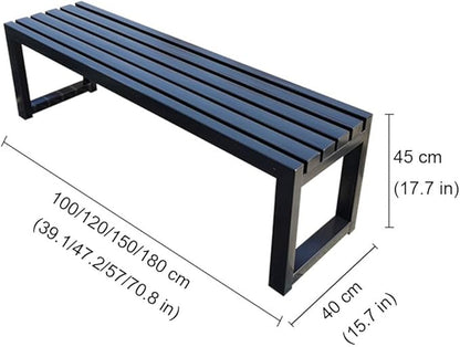 2 Seater Garden Bench,Metal Outdoor Bench,Heavy Duty Front Porch Benches,Patio Furniture Seating,for Lawn Yard Balcony Park,880lb Capacity(Black,59 Inch)