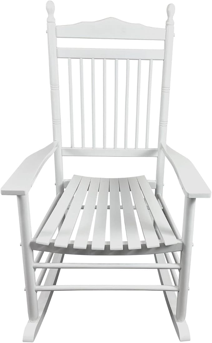 Rocking Solid Wood Chair, Front Porch Rocker for Adult, Load Bearing 280 lbs