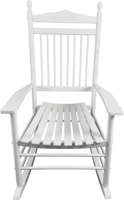Rocking Solid Wood Chair, Front Porch Rocker for Adult, Load Bearing 280 lbs