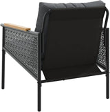 4-Piece Balcony Furniture Set Black Powder-Coated Steel Outdoor Patio Set Modern Design for Small Spaces - Photo 7