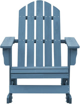 Patio Adirondack Rocking Chair Solid Fir Wood Blue, Patio Dining Chairs, Bar Stools - Photo 3