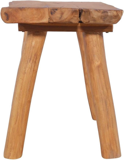 Solid Teak Wood Garden Bench 31.5 Inch Durable Outdoor Seating for Patio, Natural Oiled Finish Traditional Style Spacious Two-Person Seat, Weather-Resistant Furniture