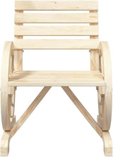 Set of 2 Outdoor Garden Chairs, Solid Fir Wood Patio Seating with Natural Oiled Finish - Photo 5