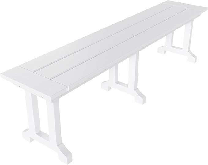 WO WESTIN OUTDOOR HDPE Laguna Trestle 65" Bench,White
