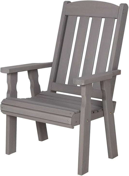 Amish Casual Heavy Duty 600 Lb High Back Mission Treated Patio Chair (Semi-Solid Grey Stain)