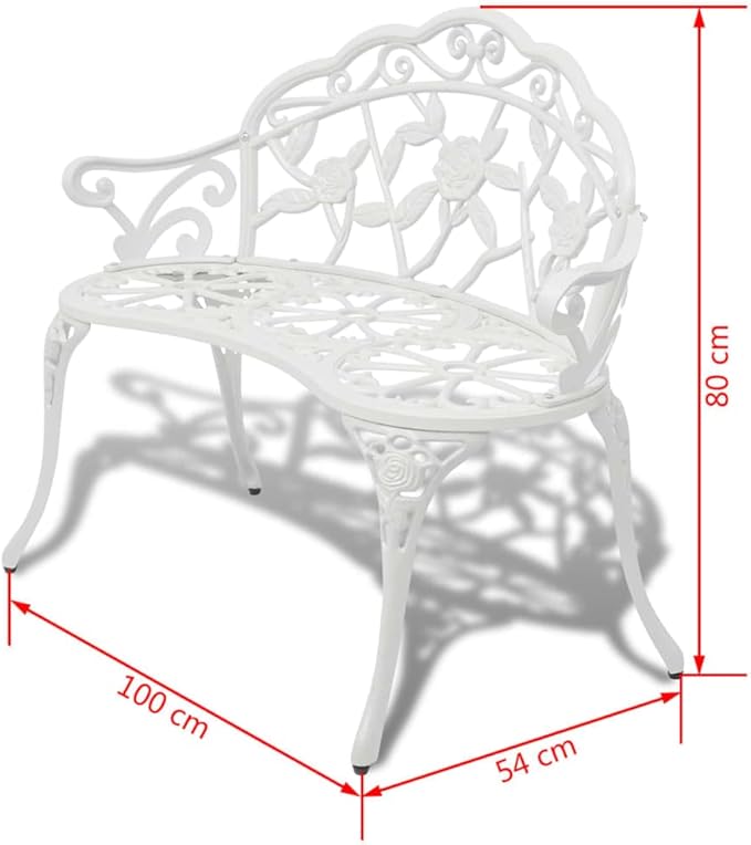(Fast Delivery) Metal Garden Bench, Outdoor Furniture, Outdoor Seating, Seats up to 2 Persons, for Porch, Pool, Garden - Photo 2