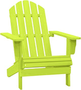 Solid Fir Wood Green Adirondack Chair Outdoor Patio Furniture with Sturdy Frame Comfortable Seating for Garden Backyard - Photo 1
